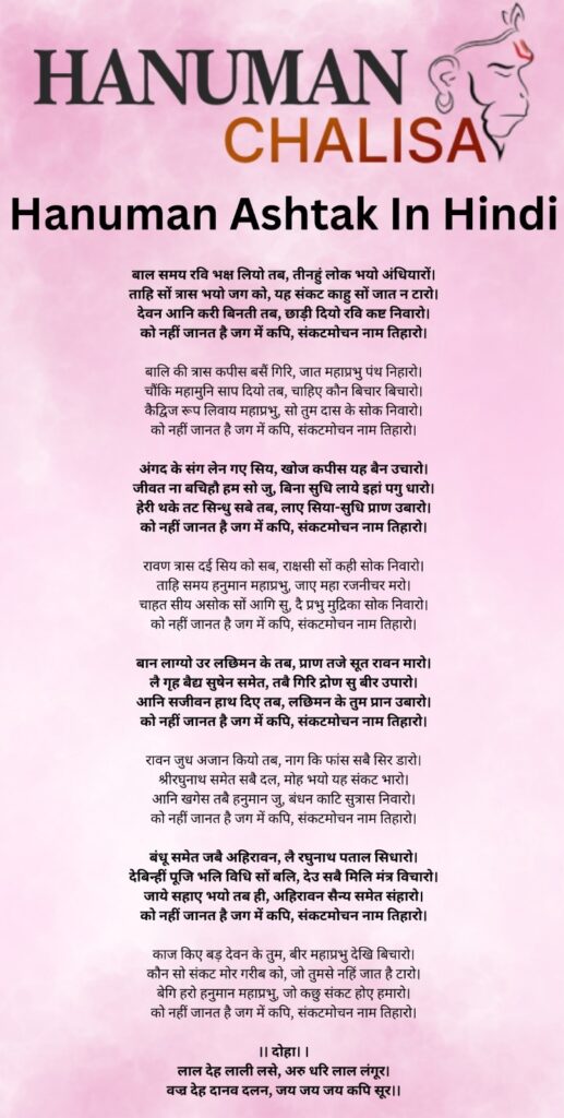 Shri hanuman ashtak in Hindi